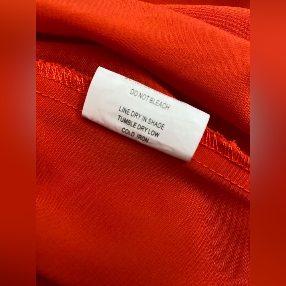 Chic Coral Ruffle Mini Dress - Picture 6 of 6